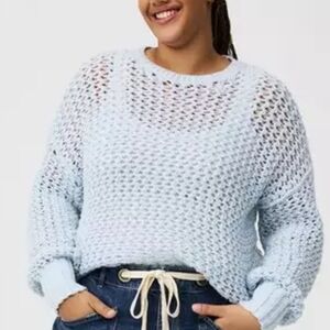 Torrid Light Blue Open-Knit Sweater